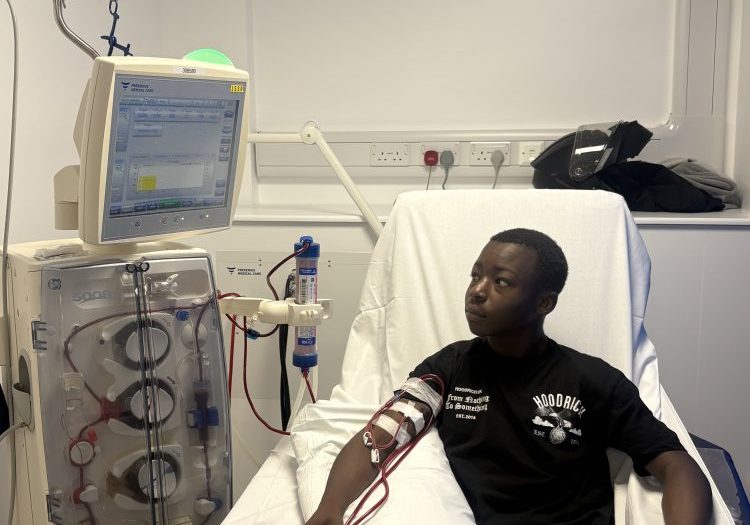Delano Joseph-Myers 1 Male teenager, in hospital, having dialysis