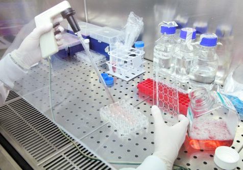 General image - lab research Researcher using a pipette to drop samples into test tubes
